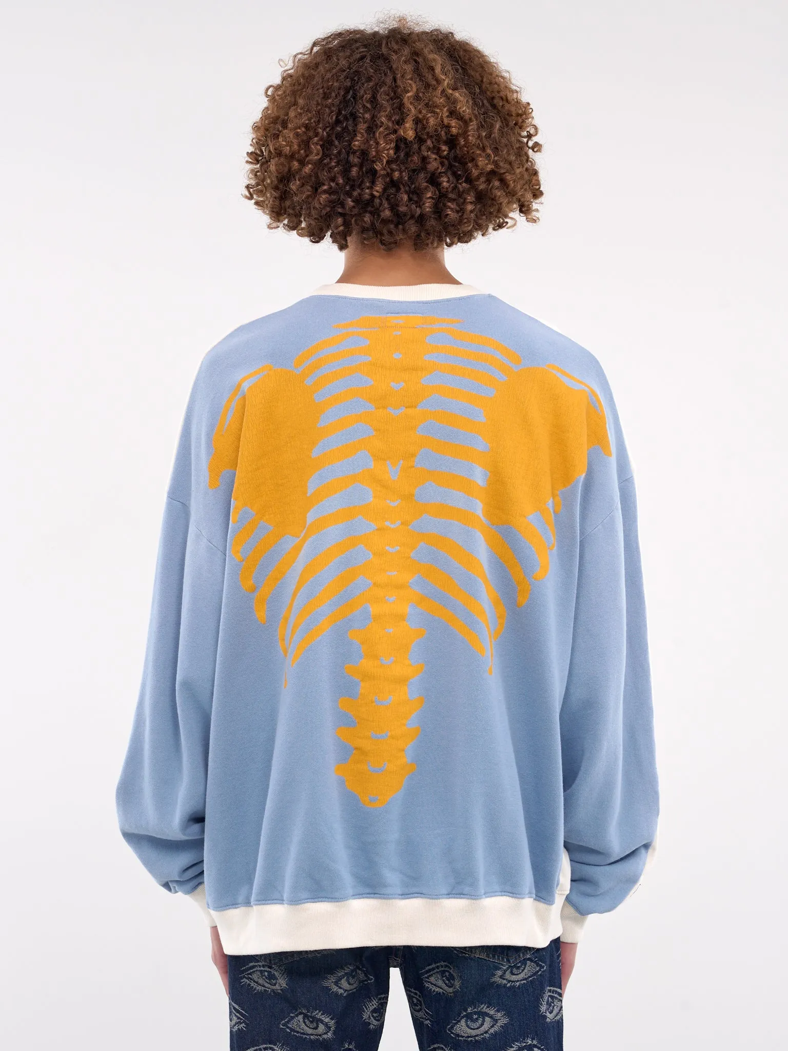 2Tone Bone Knit Sweater (EK-1139LCA-ECRU-SAX-BLUE)
