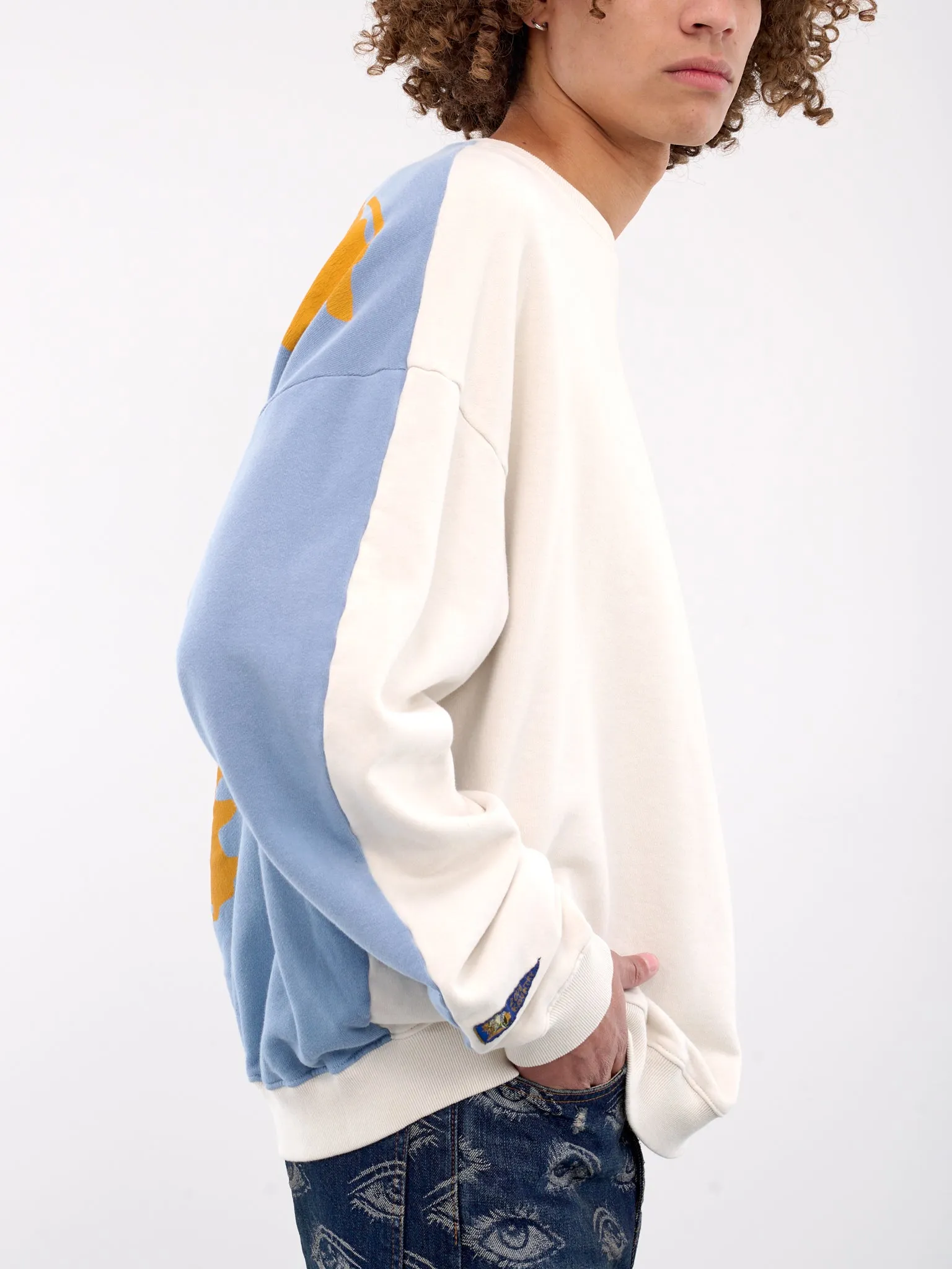 2Tone Bone Knit Sweater (EK-1139LCA-ECRU-SAX-BLUE)