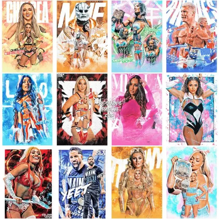 30 Wrestling Poster Style Designs Bundle PNG