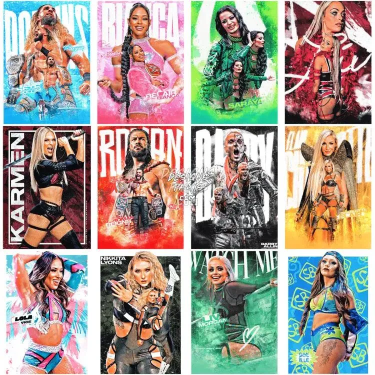 30 Wrestling Poster Style Designs Bundle PNG