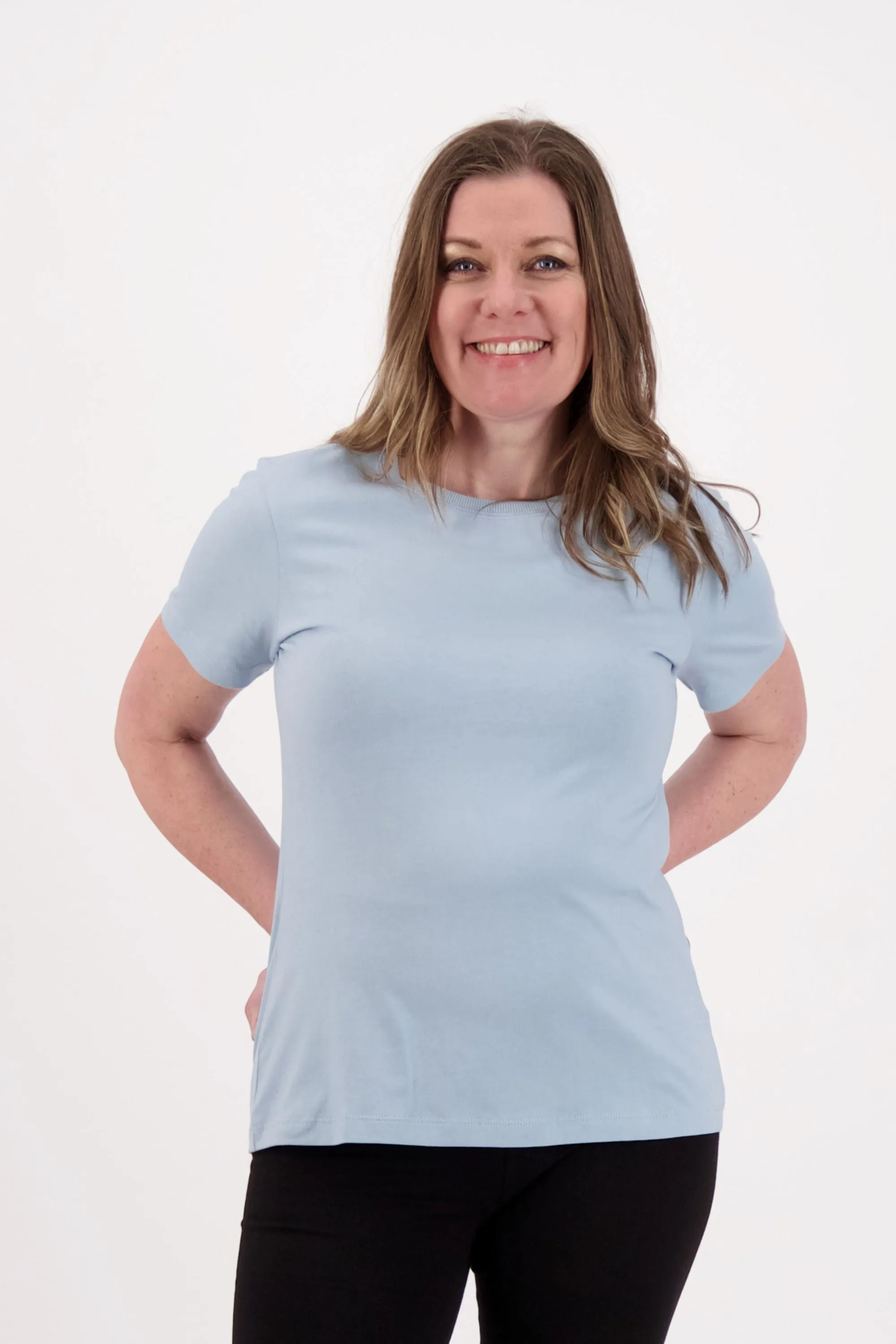 6-Pack Women's Short Sleeve Sky Blue-White-Black | Organic Cotton, Fair Trade & Timeless