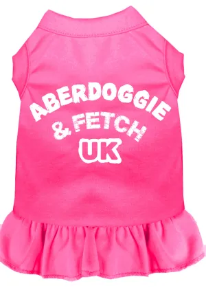 Aberdoggie Uk Screen Print Dress Bright Pink Xl