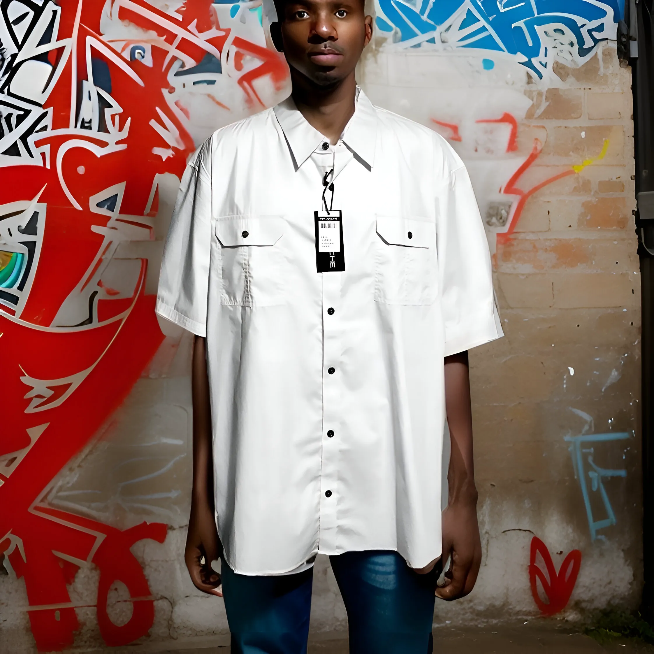^ABLANCHE^ *WHITE* BUTTON UP COLLARED DRESS SHIRT (5XL)