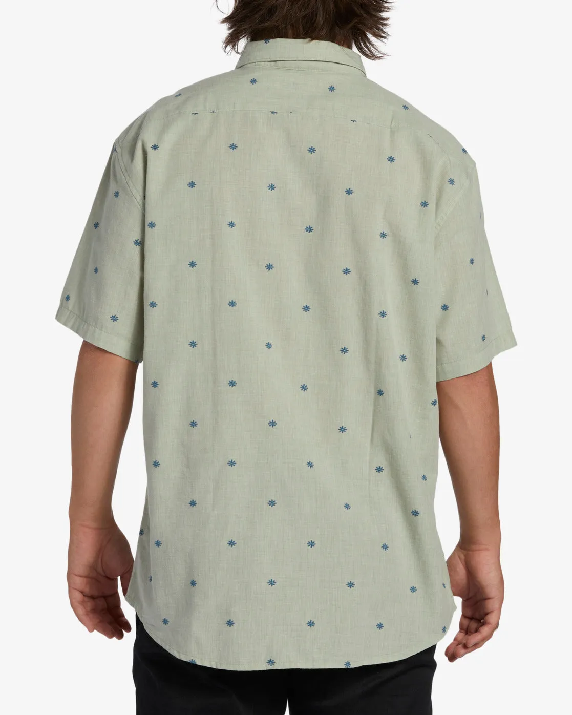 All Day Jacquard Short Sleeve Woven Shirt - Seafoam