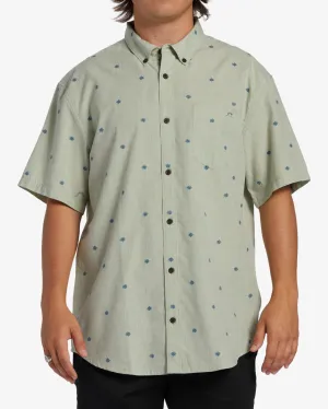All Day Jacquard Short Sleeve Woven Shirt - Seafoam