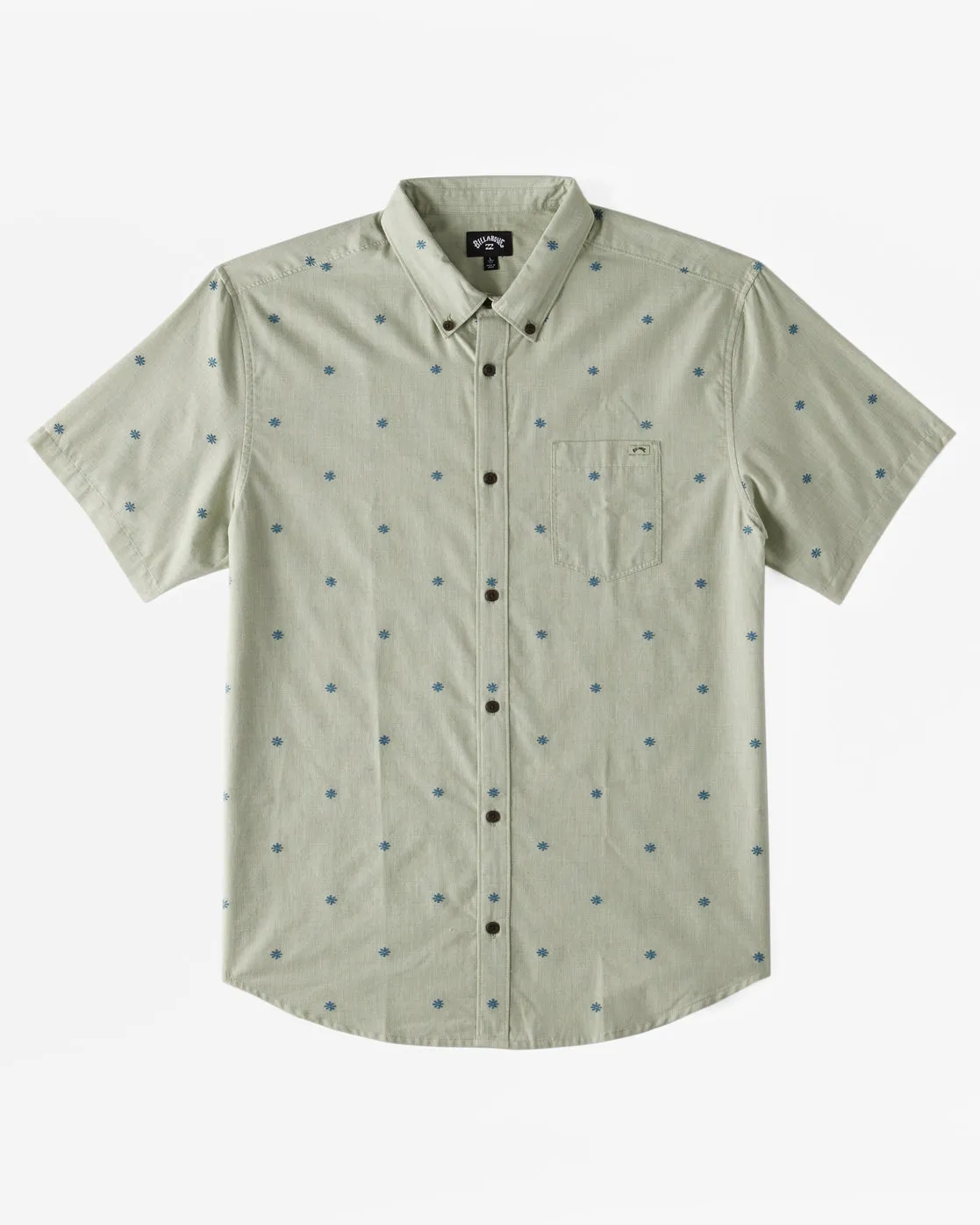 All Day Jacquard Short Sleeve Woven Shirt - Seafoam
