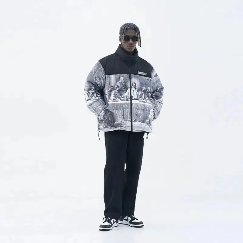 Art-Inspired Graphic Down Jacket