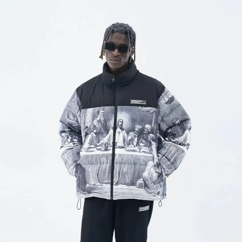 Art-Inspired Graphic Down Jacket