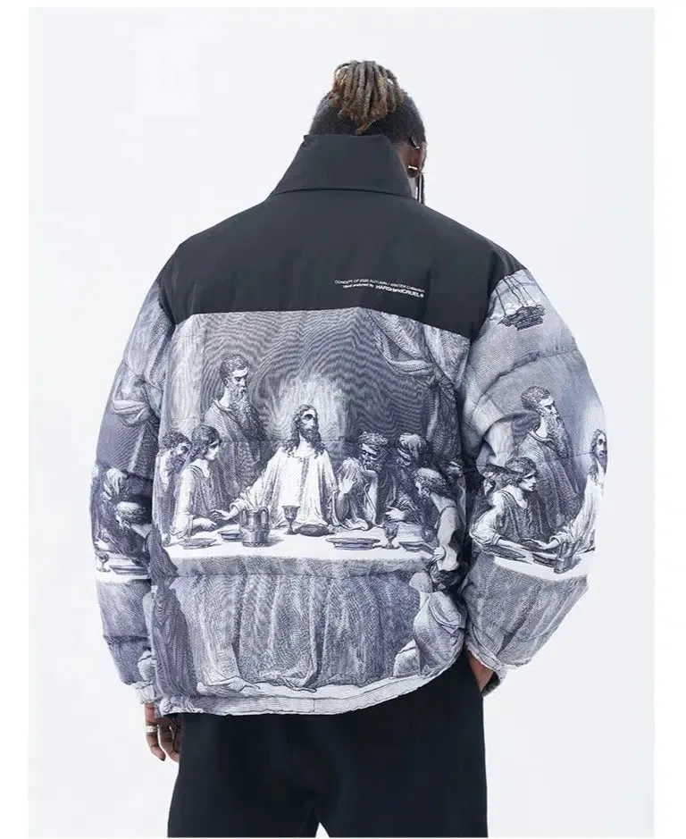Art-Inspired Graphic Down Jacket