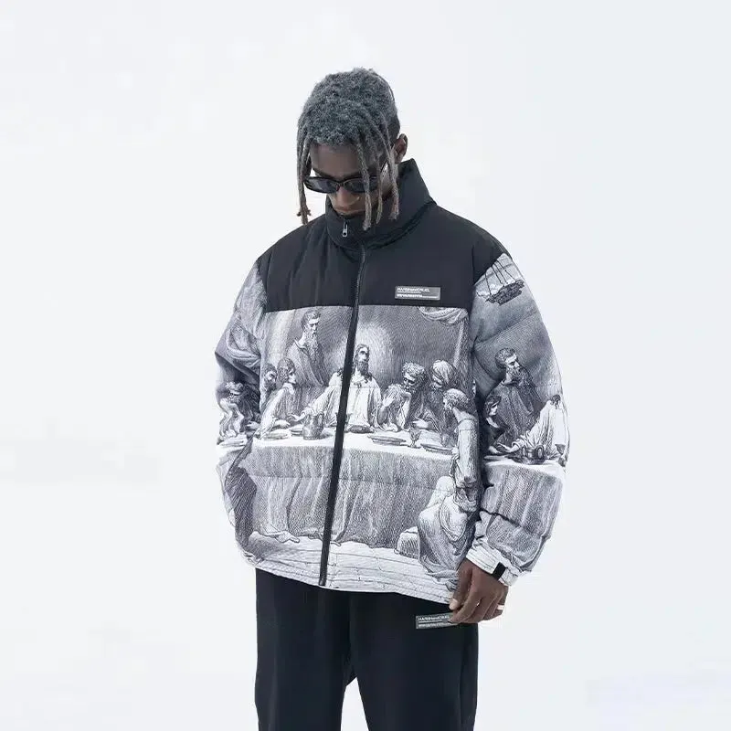Art-Inspired Graphic Down Jacket