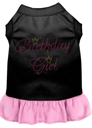 Birthday Girl Rhinestone Dresses Black With Light Pink Xs