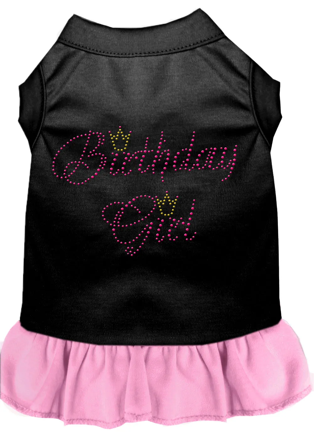 Birthday Girl Rhinestone Dresses Black With Light Pink Xs