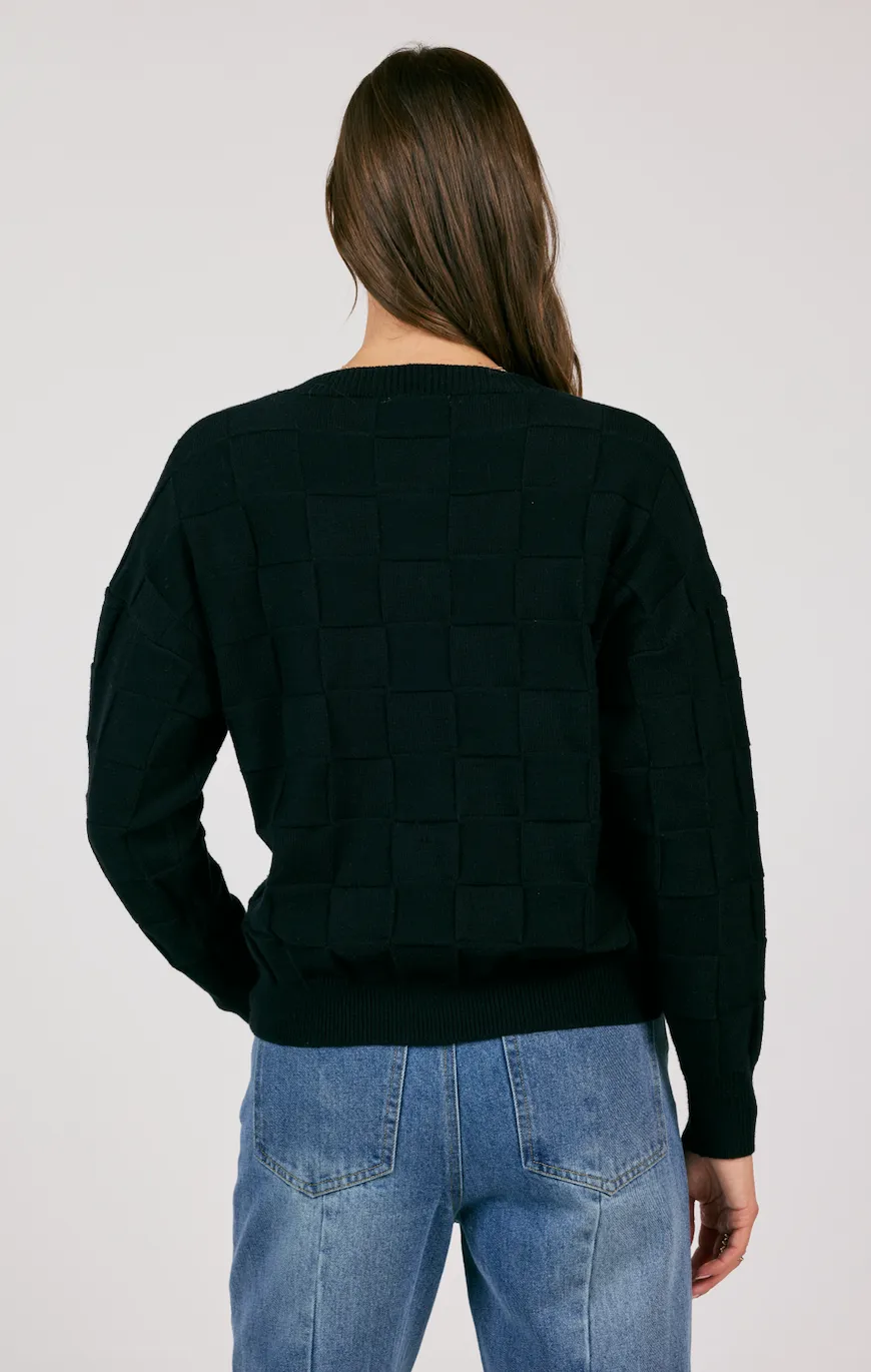 Black Checkered Knit