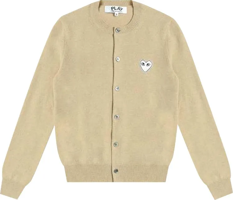 Cardigan Comme des Garçons PLAY Heart Patch Cardigan Beige, cream