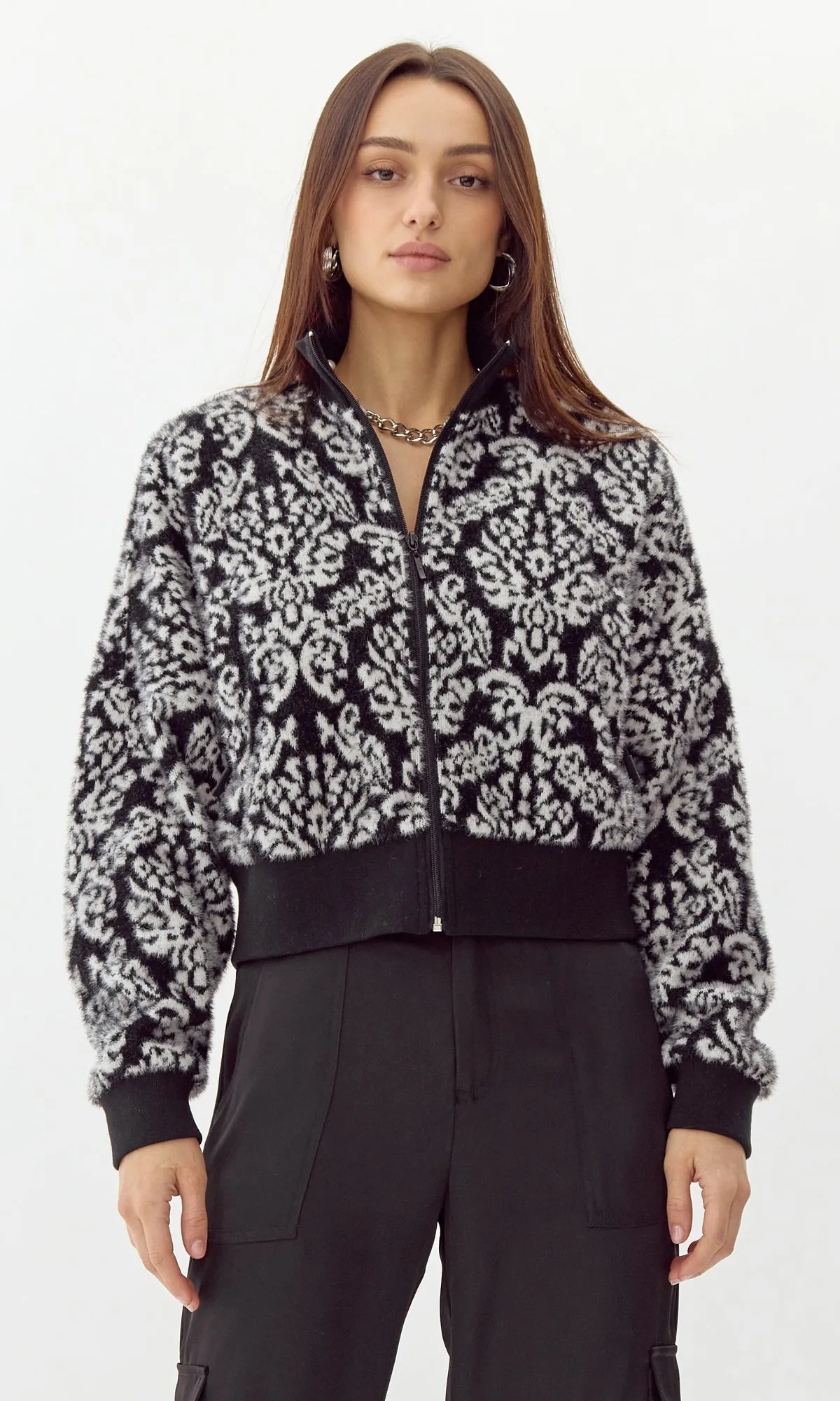 CHARLIZE KNIT BOMBER JACKET