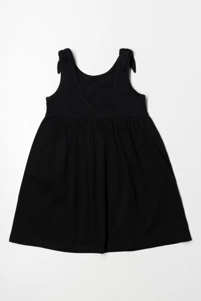 Cherry Dress With Bows Black