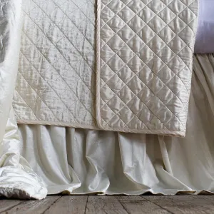 Chloe Gathered Bed Skirt Ivory Velvet 3/22X86