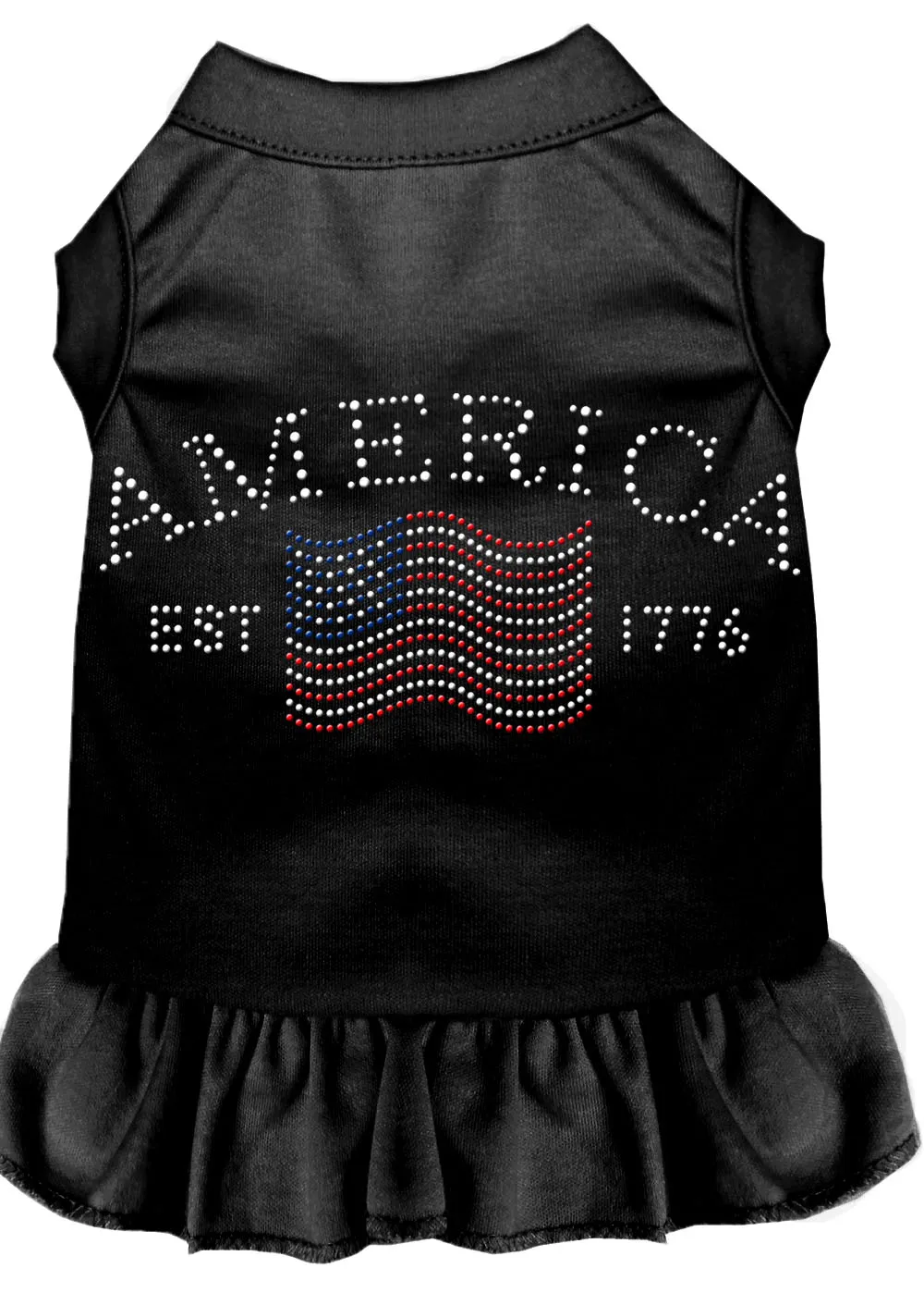 Classic America Rhinestone Dress Black 4x