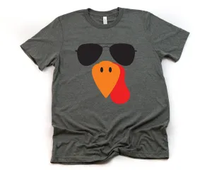 Cool Turkey Adult T Shirt - Happy Thanksgiving - Sunglasses - Gobble Gobble - Family Matching