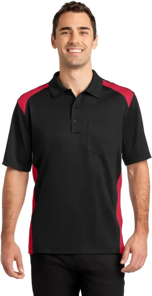 Cornerstone Select Snag-Proof Two Way Colorblock Pocket Polo CS416