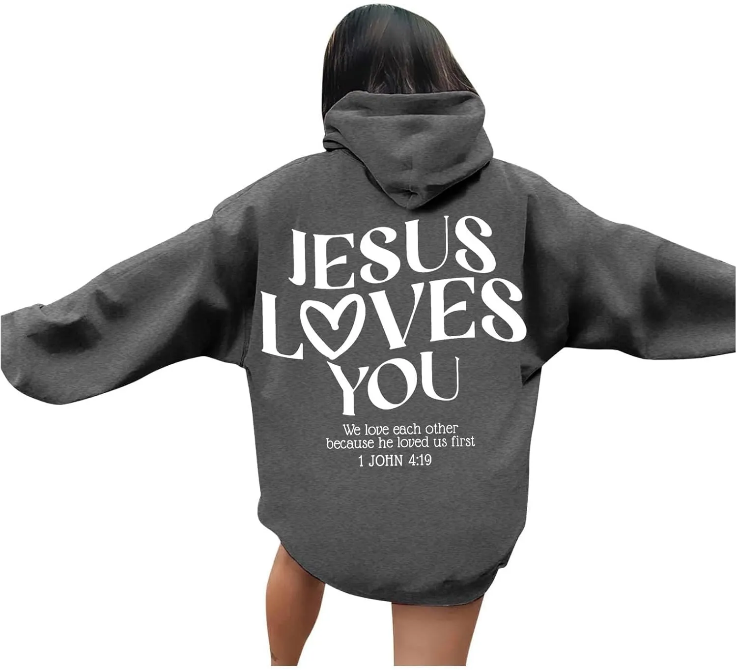 Cute Oversized Hoodies Jesus Loves You Hoodie Jesus Hoodie Preppy Hoodies- Christian Hoodie Hoodie For Girls