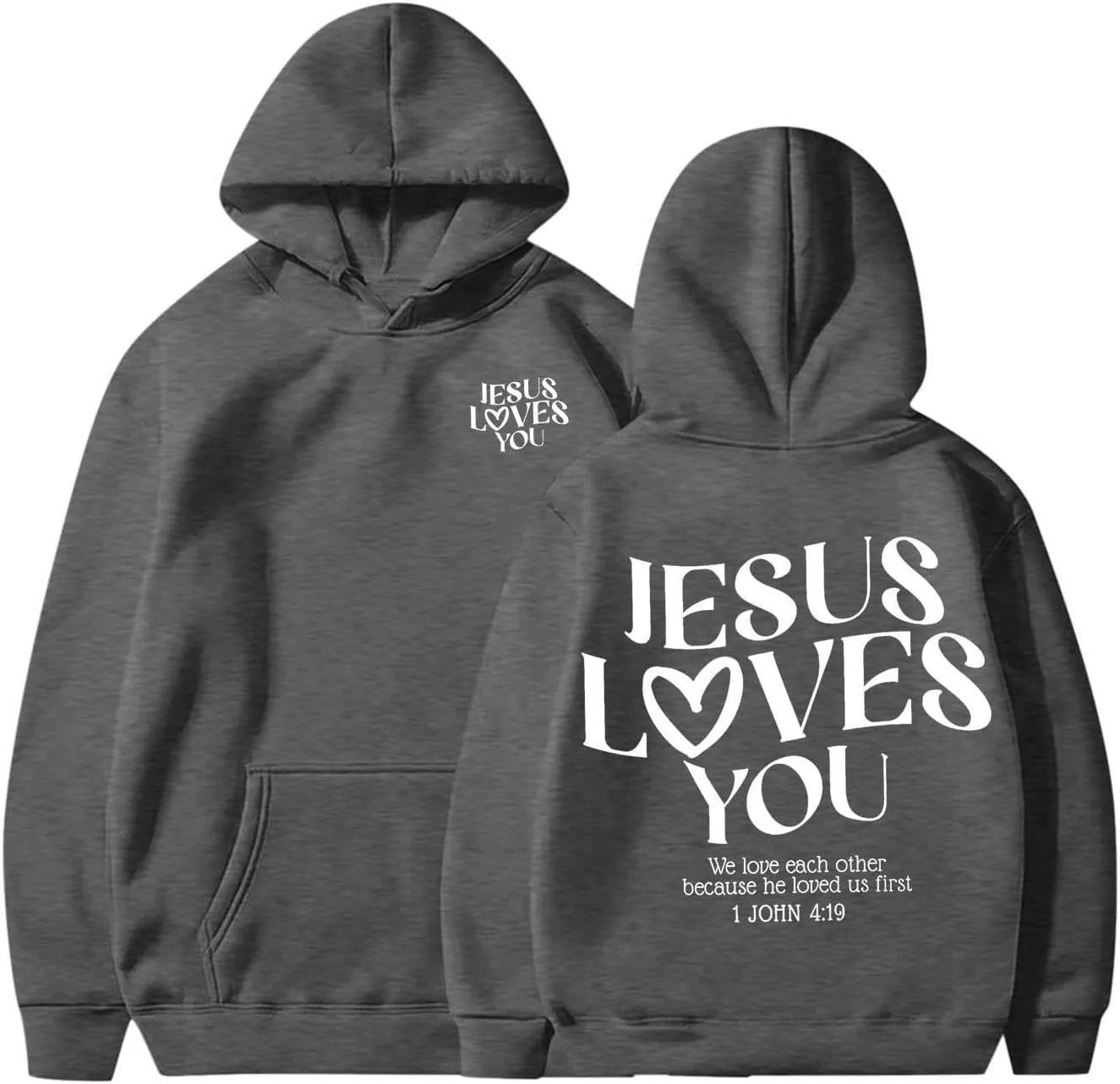 Cute Oversized Hoodies Jesus Loves You Hoodie Jesus Hoodie Preppy Hoodies- Christian Hoodie Hoodie For Girls