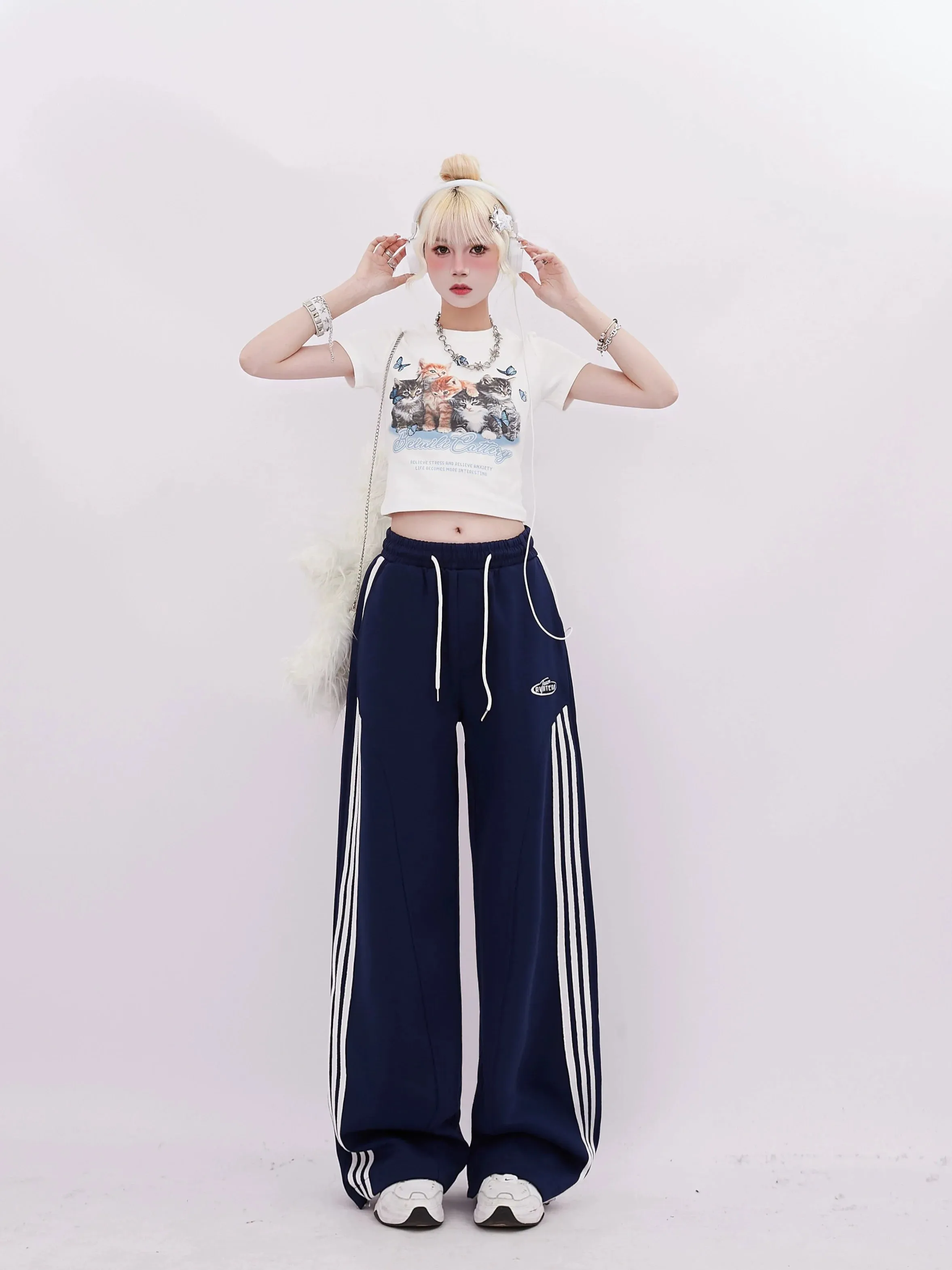Dark Royal Wide Pants Casual