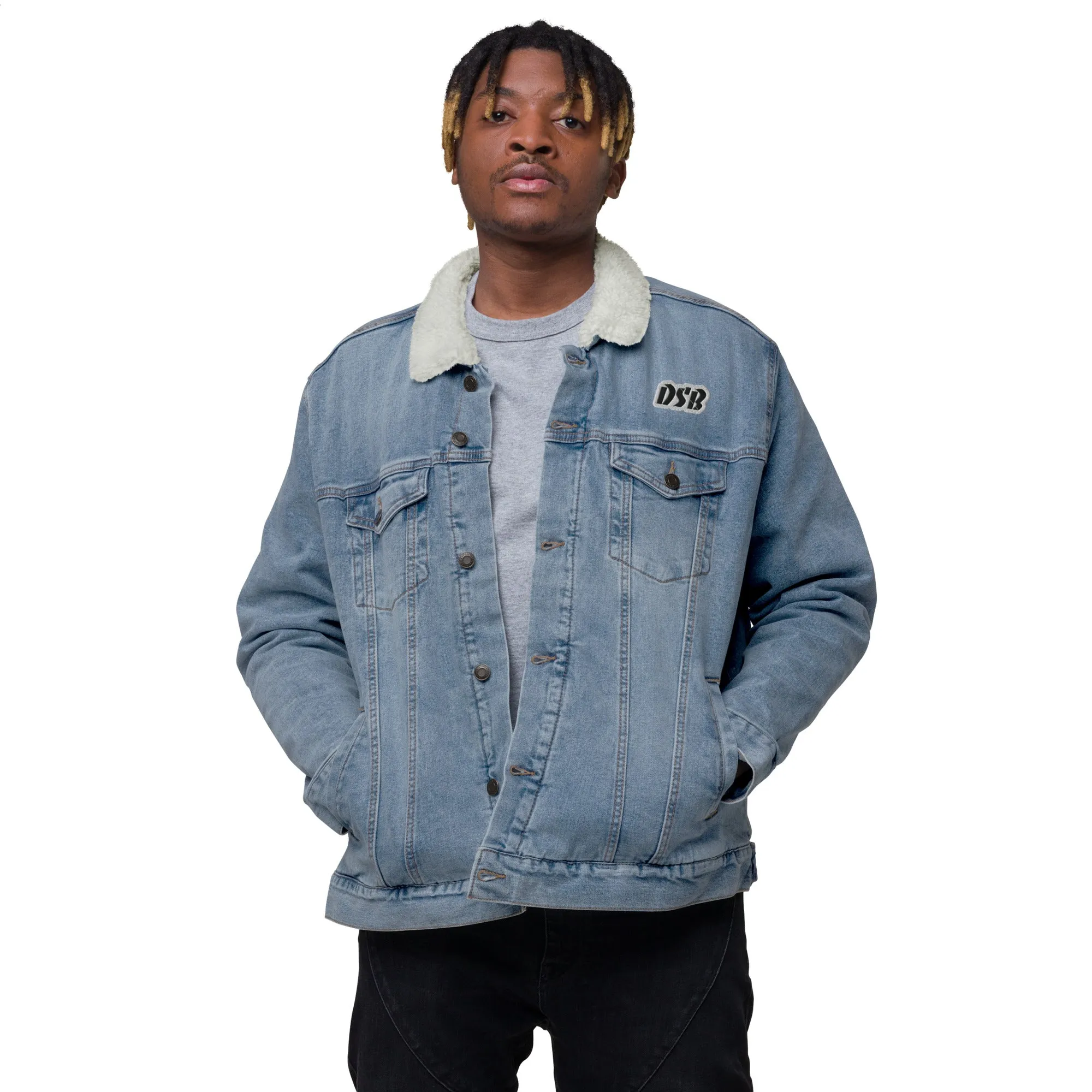 Detroit Steady Boomin denim sherpa jacket | embroidered