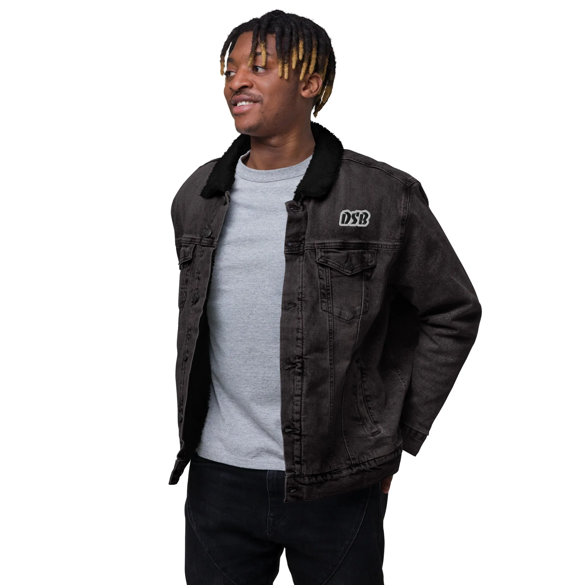 Detroit Steady Boomin denim sherpa jacket | embroidered