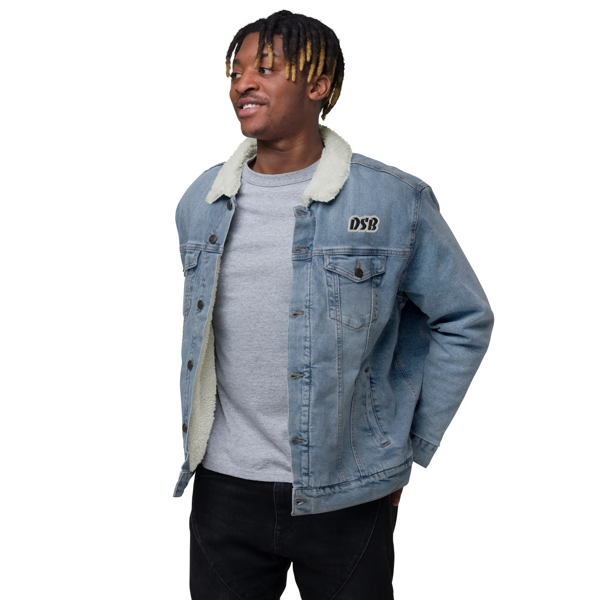 Detroit Steady Boomin denim sherpa jacket | embroidered
