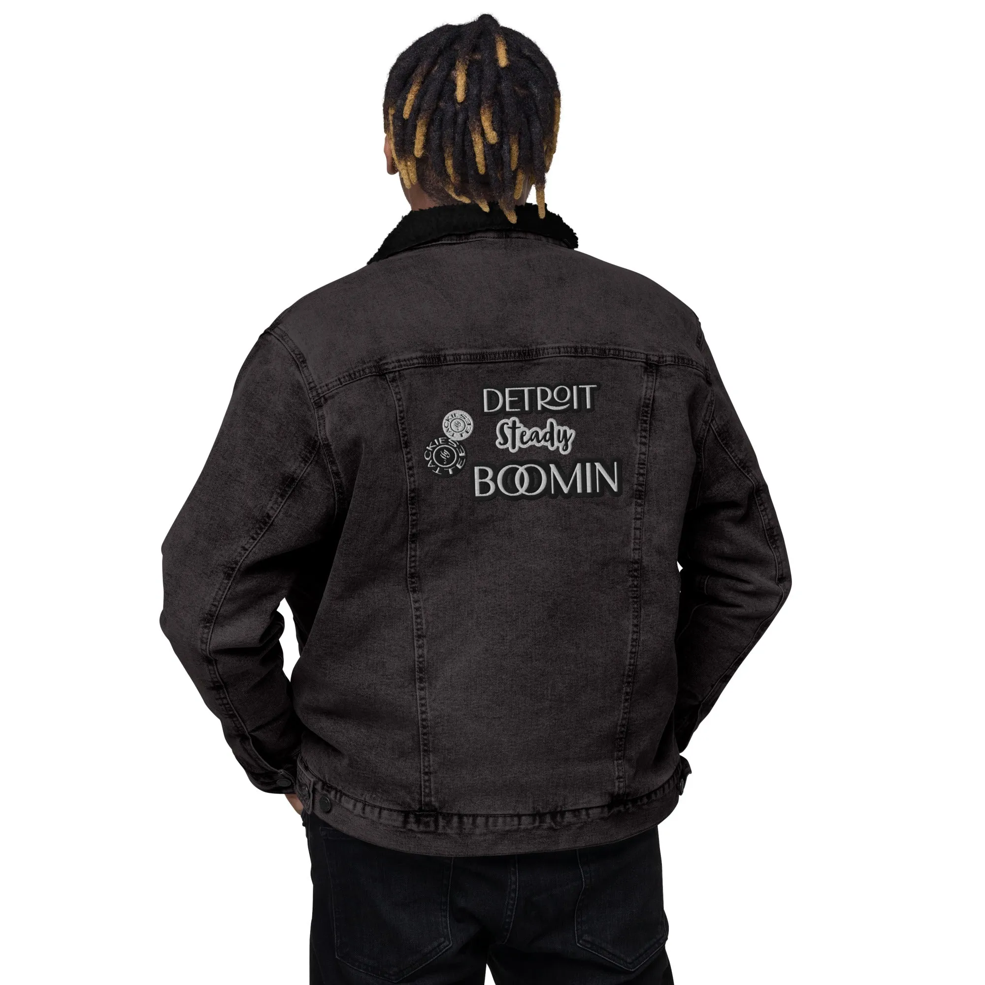 Detroit Steady Boomin denim sherpa jacket | embroidered