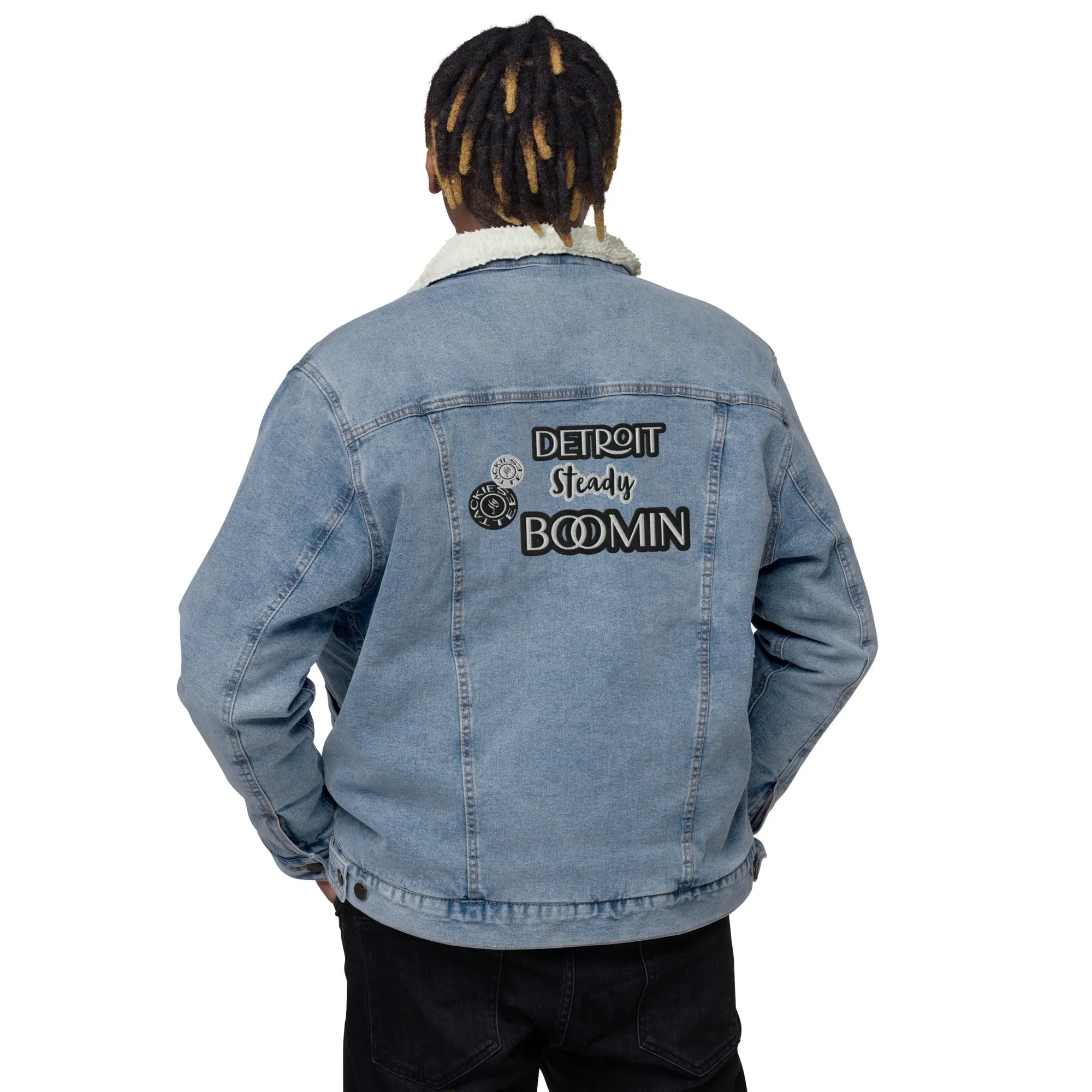 Detroit Steady Boomin denim sherpa jacket | embroidered