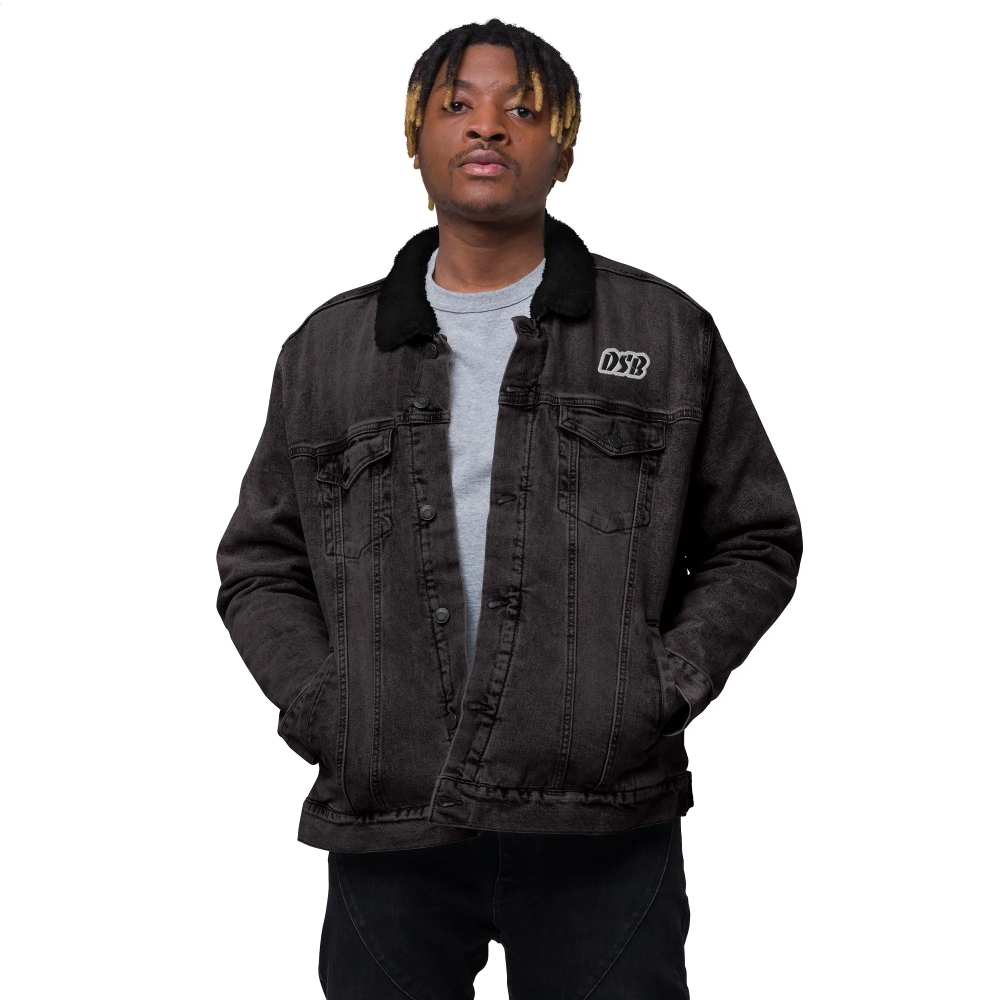Detroit Steady Boomin denim sherpa jacket | embroidered