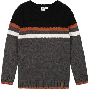 Deux Par Deux boys color block cable sweater