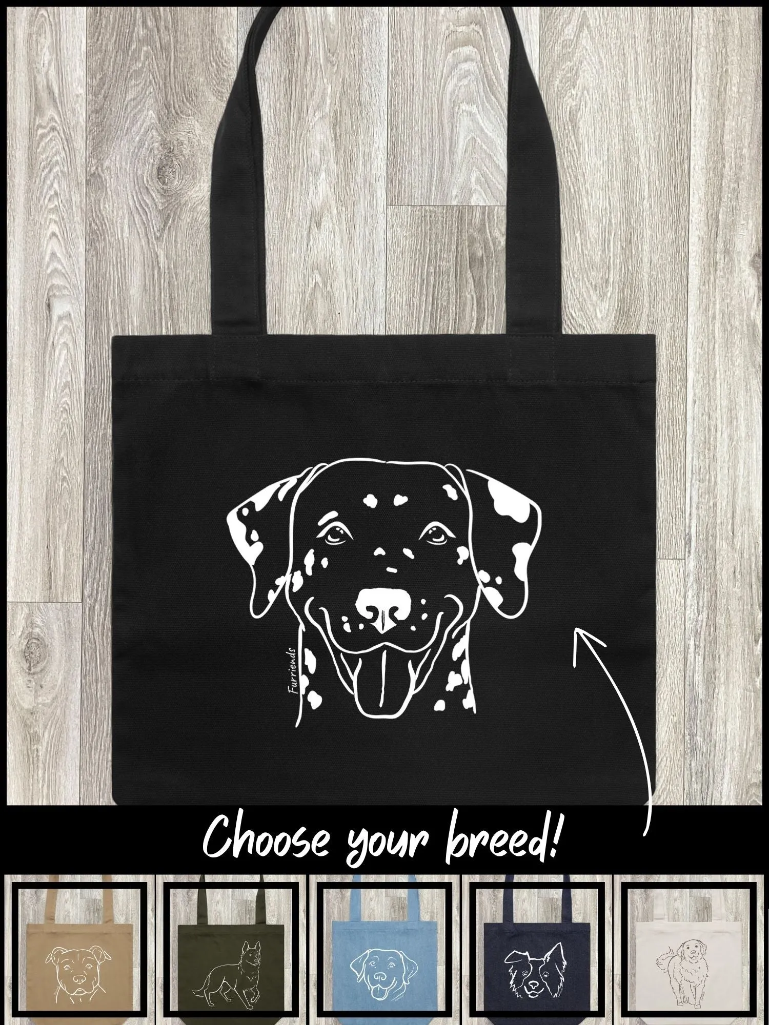 Dog Breed Edith Tote Bag (Customisable)