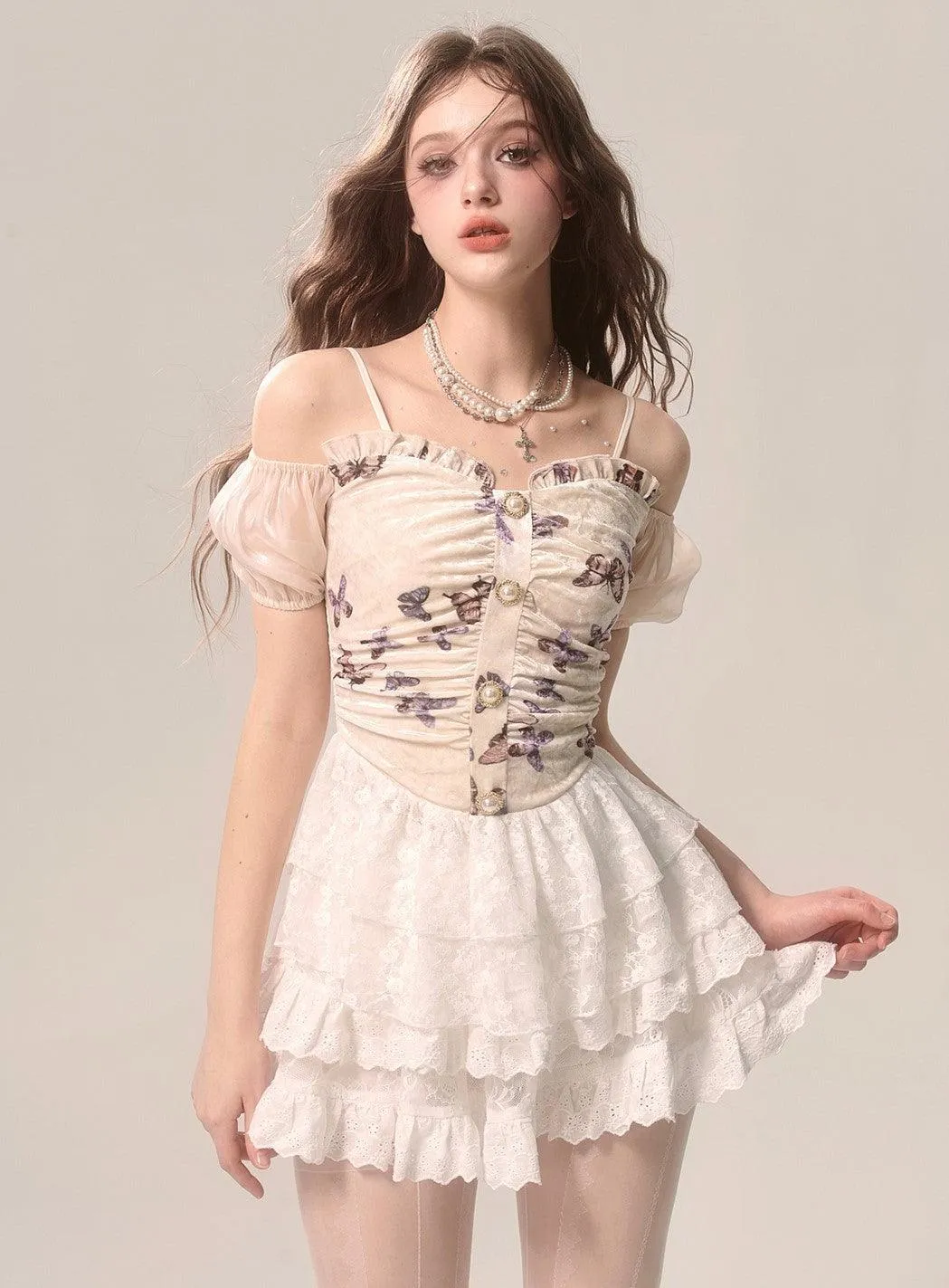 Elegant White Lace Ballet-Inspired Cake Skirt