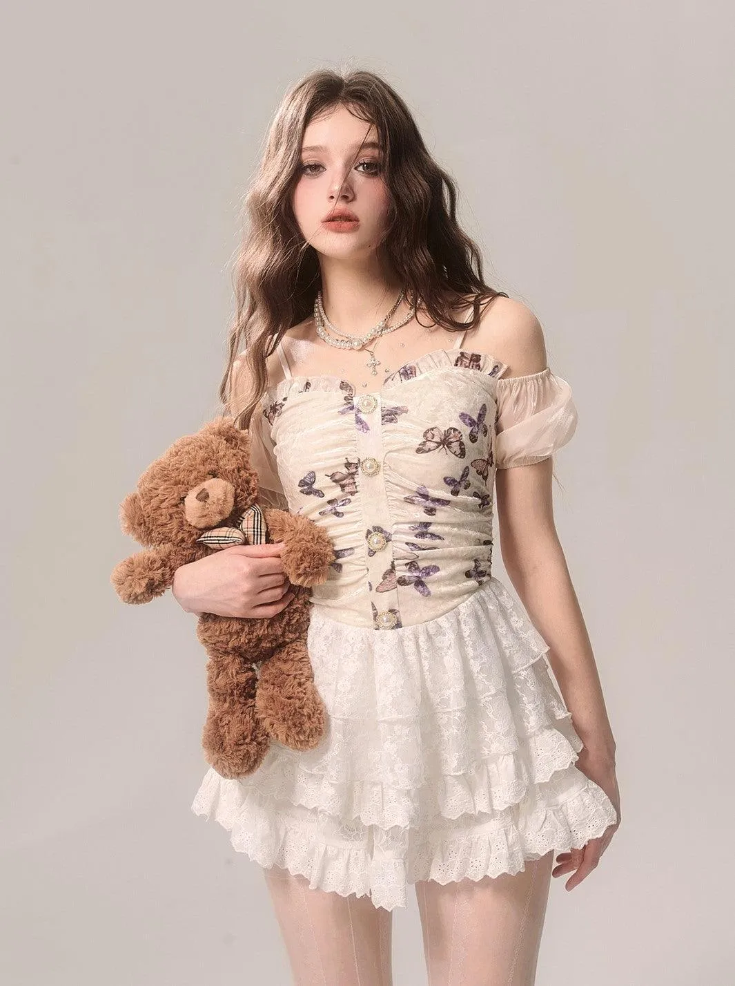 Elegant White Lace Ballet-Inspired Cake Skirt