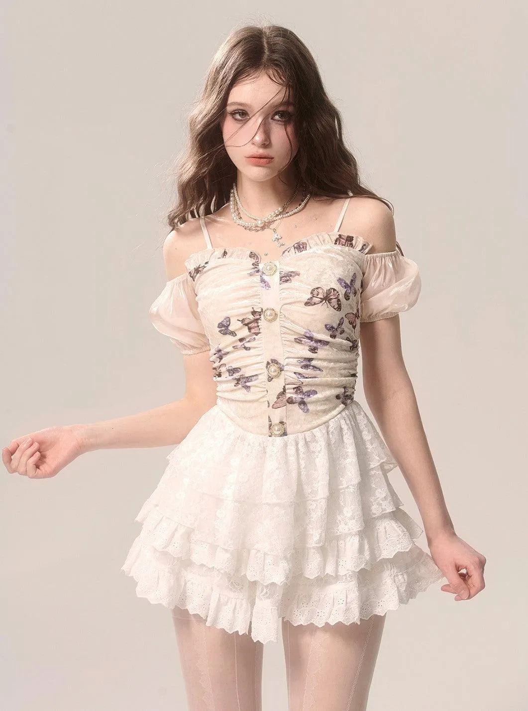Elegant White Lace Ballet-Inspired Cake Skirt