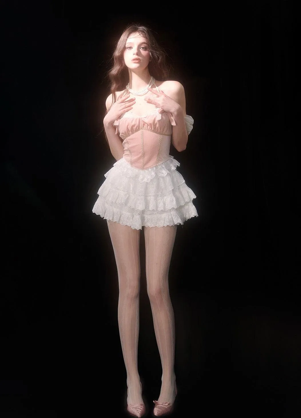 Elegant White Lace Ballet-Inspired Cake Skirt