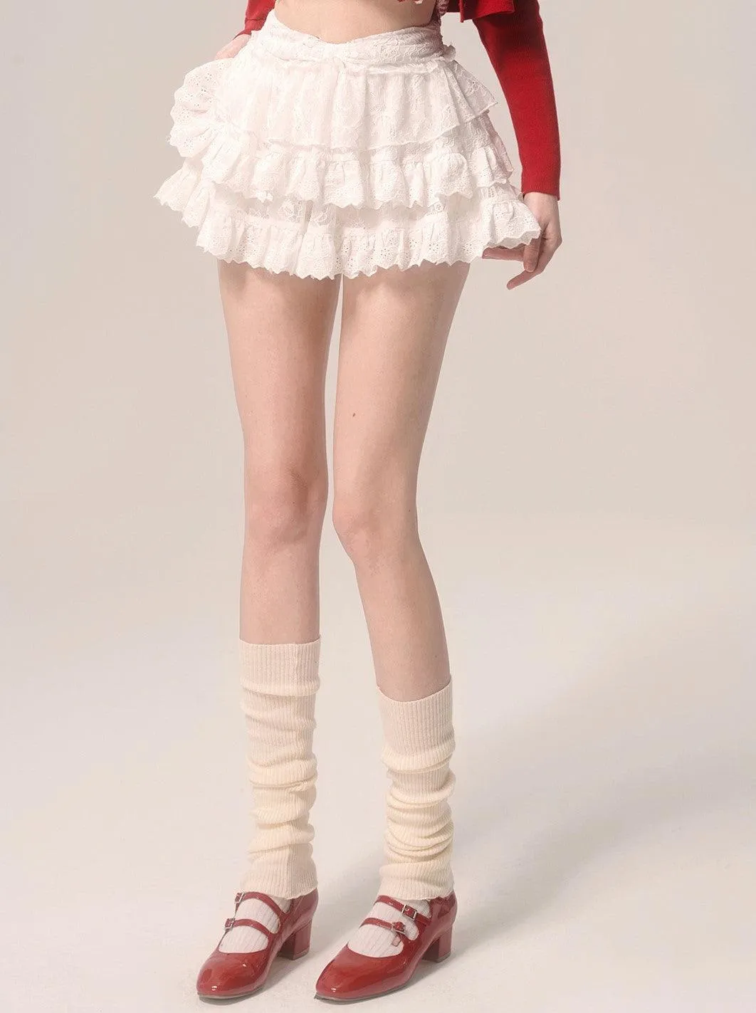 Elegant White Lace Ballet-Inspired Cake Skirt