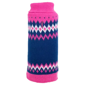 Fairisle Knit Sweater | Pink & Navy