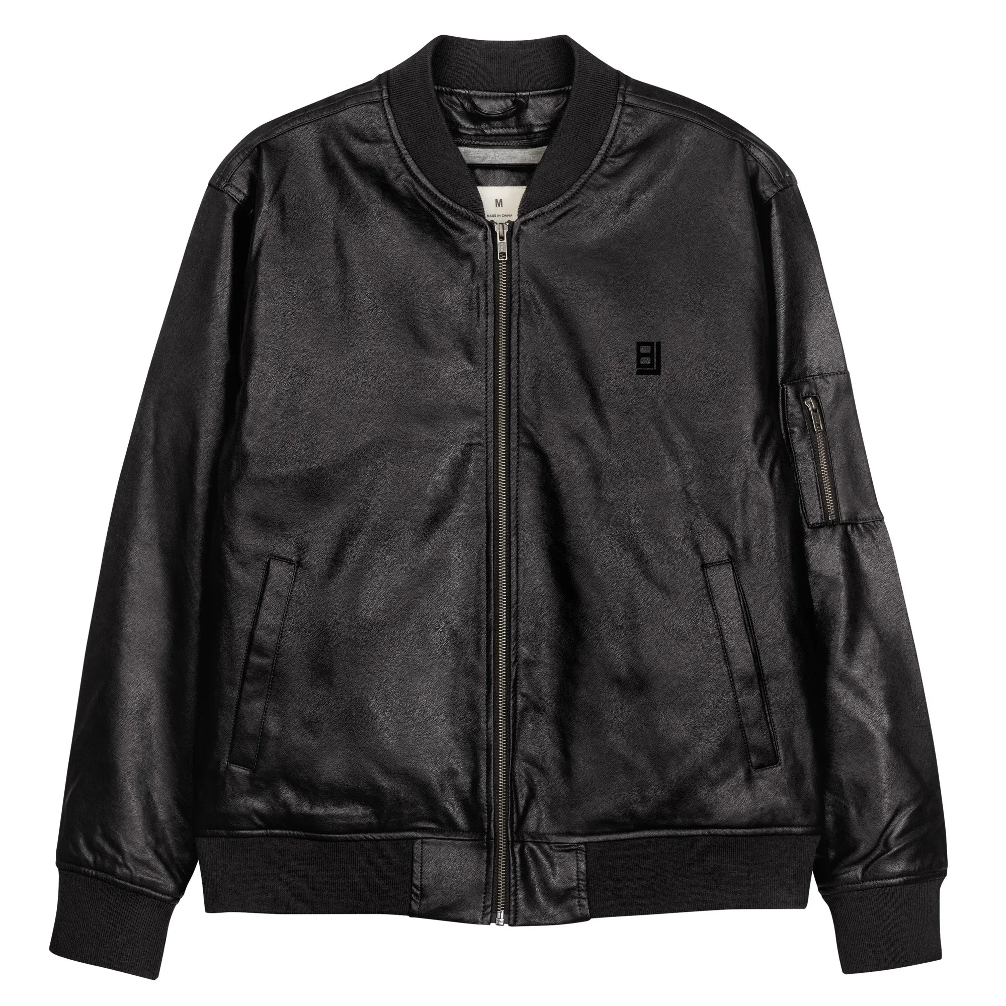 Faux Leather Bomber Jacket