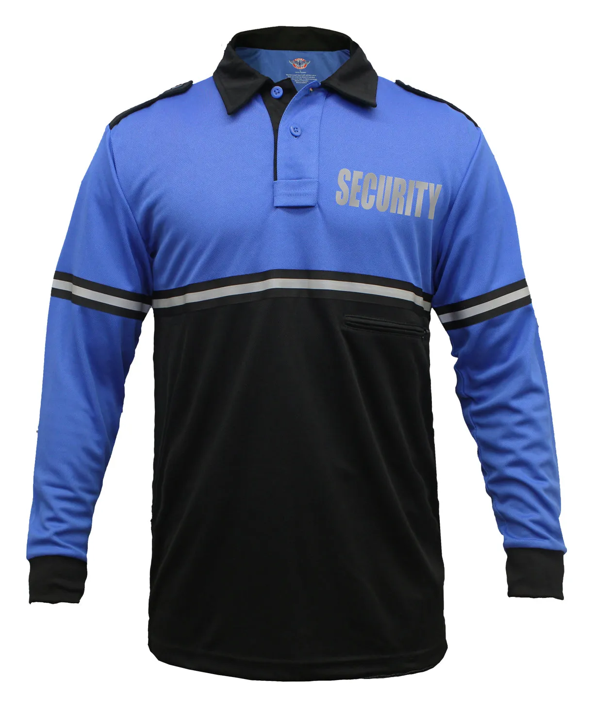 First Class Two Tone Reflective Security Long Sleeve Bike Patrol Shirt With Zipper Pocket