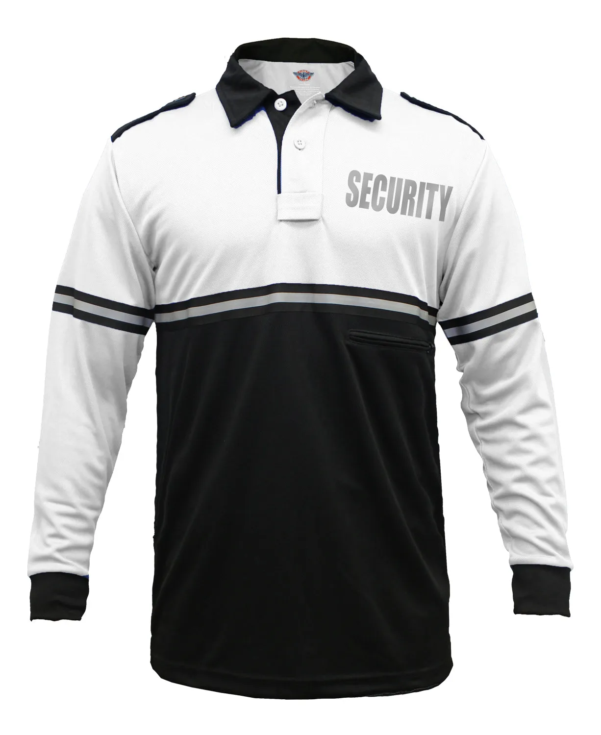 First Class Two Tone Reflective Security Long Sleeve Bike Patrol Shirt With Zipper Pocket