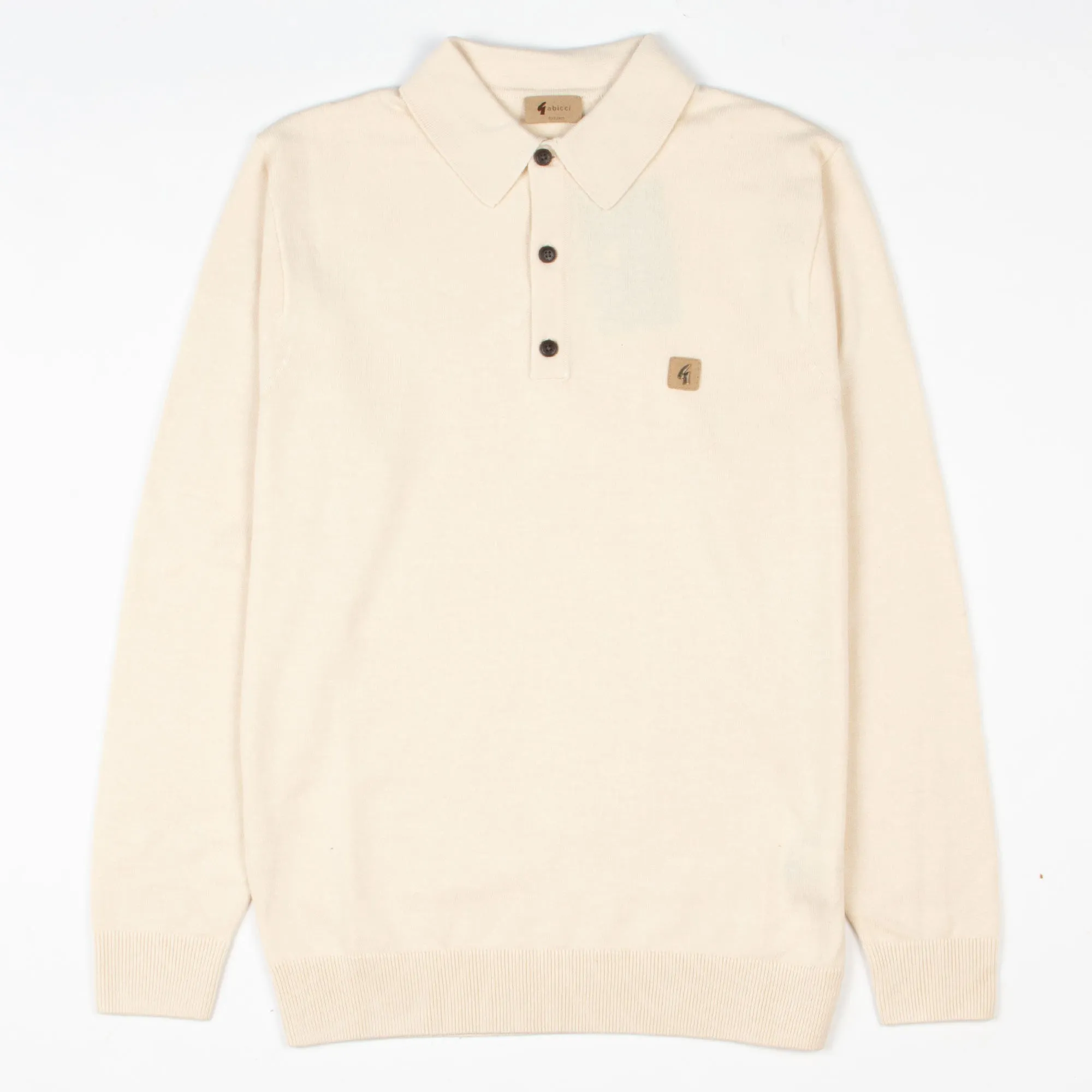 Gabicci - Francesco Long Sleeve Polo Top In Cream
