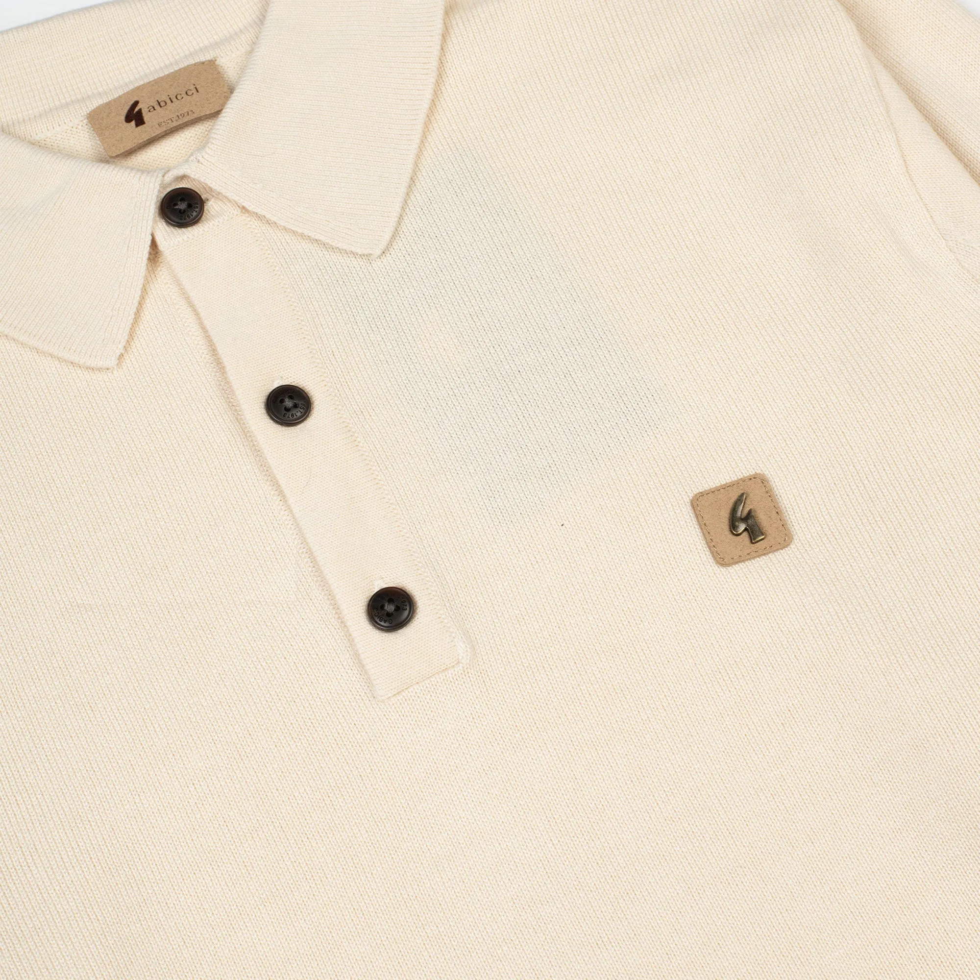 Gabicci - Francesco Long Sleeve Polo Top In Cream