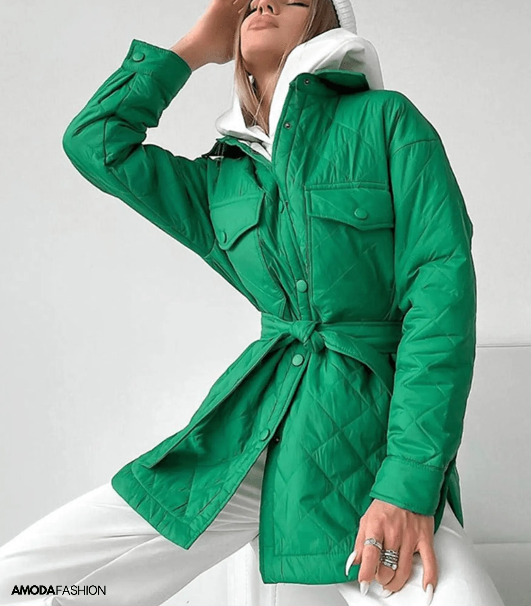 Gewatteerd, loszittend oversized jack