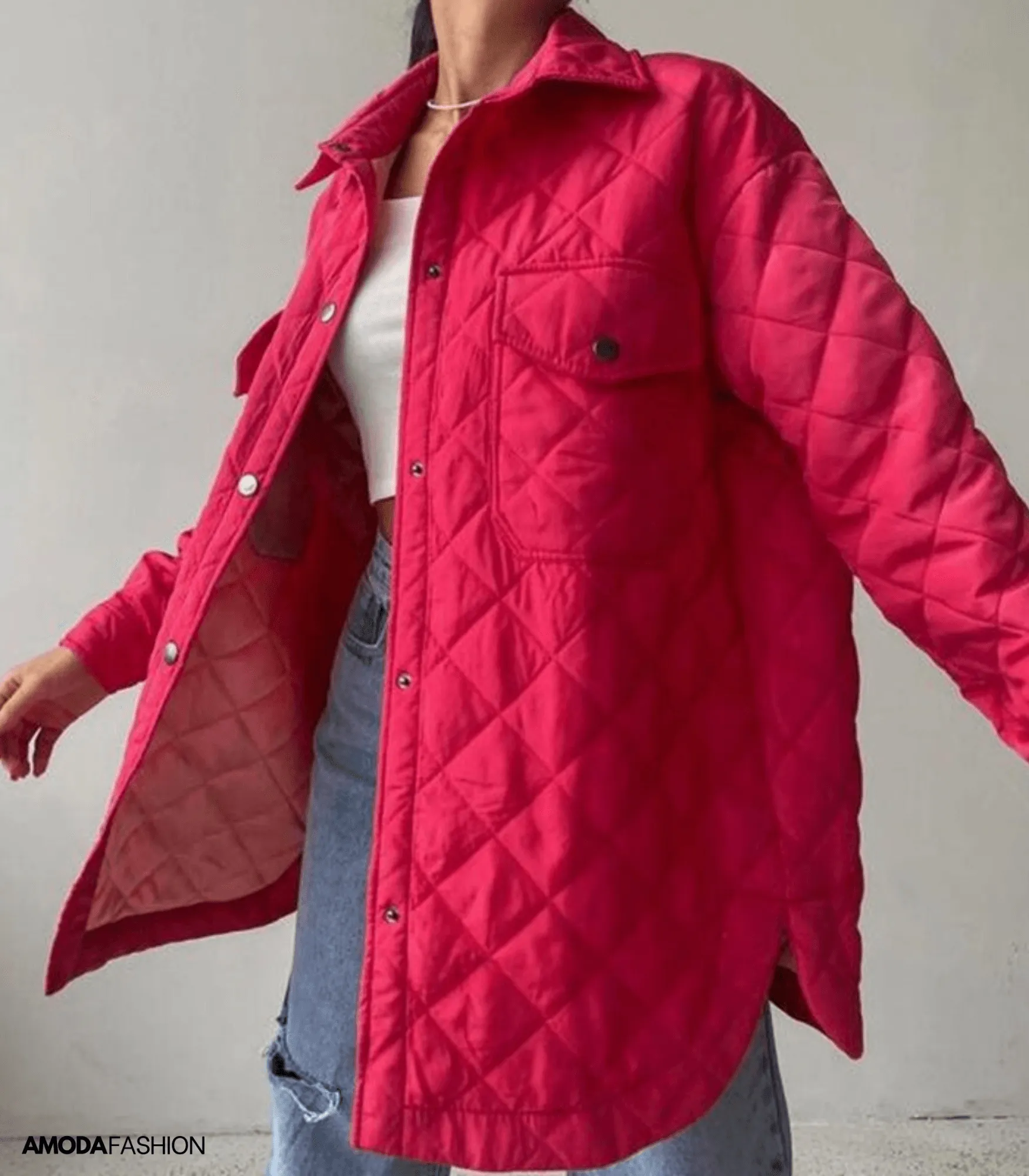 Gewatteerd, loszittend oversized jack