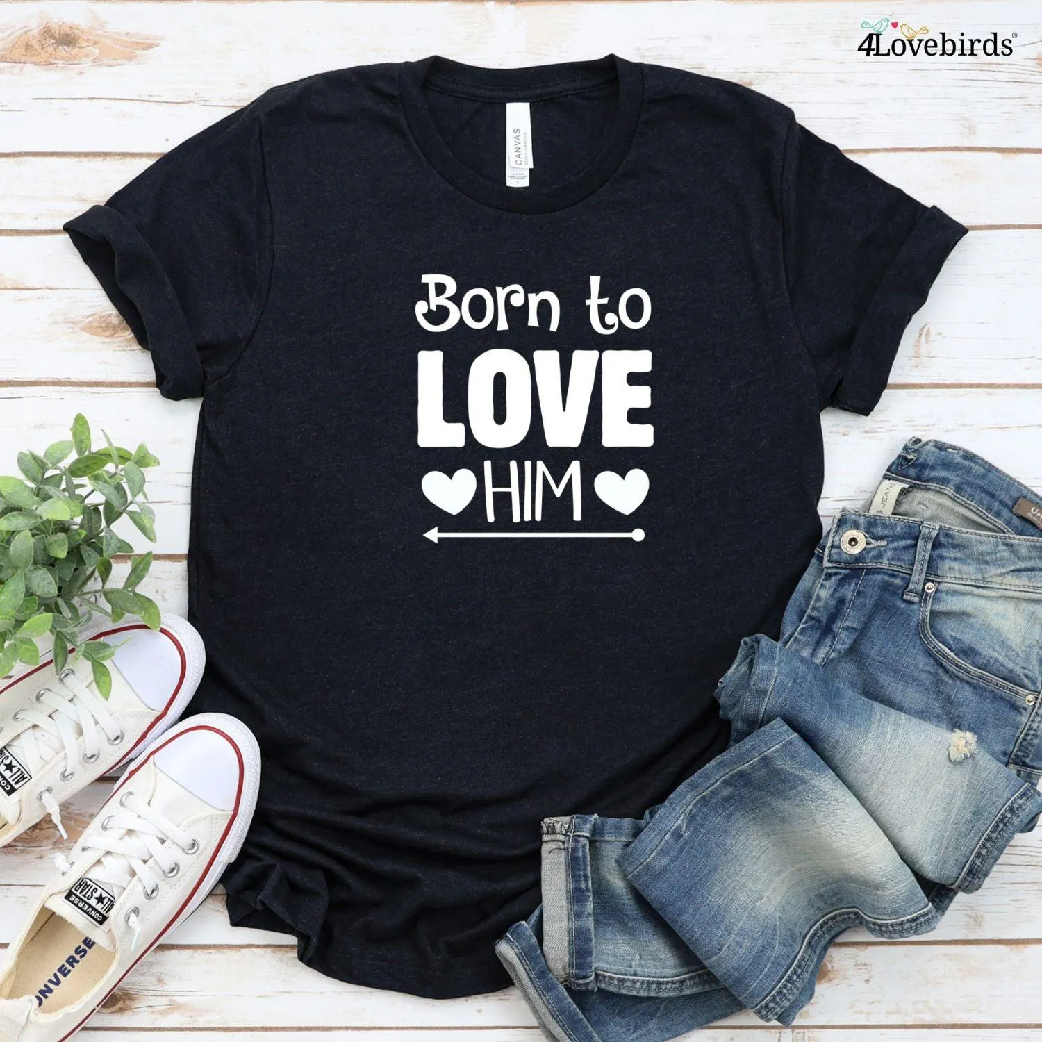 Gift for Couples: Twinning Ensemble - 'Born to Love Her/Him' Complementary Attires.