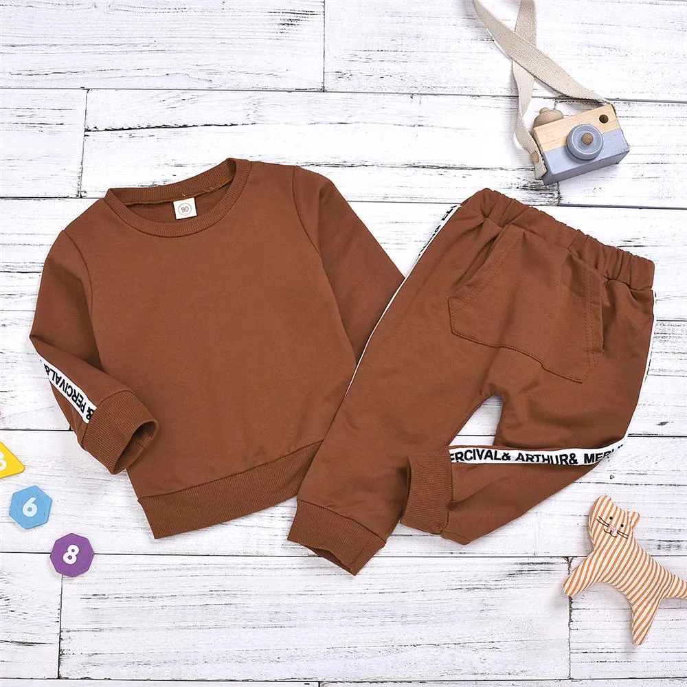 Girls Letter Printed Long Sleeve Top & Pants Wholesale Girls Clothes